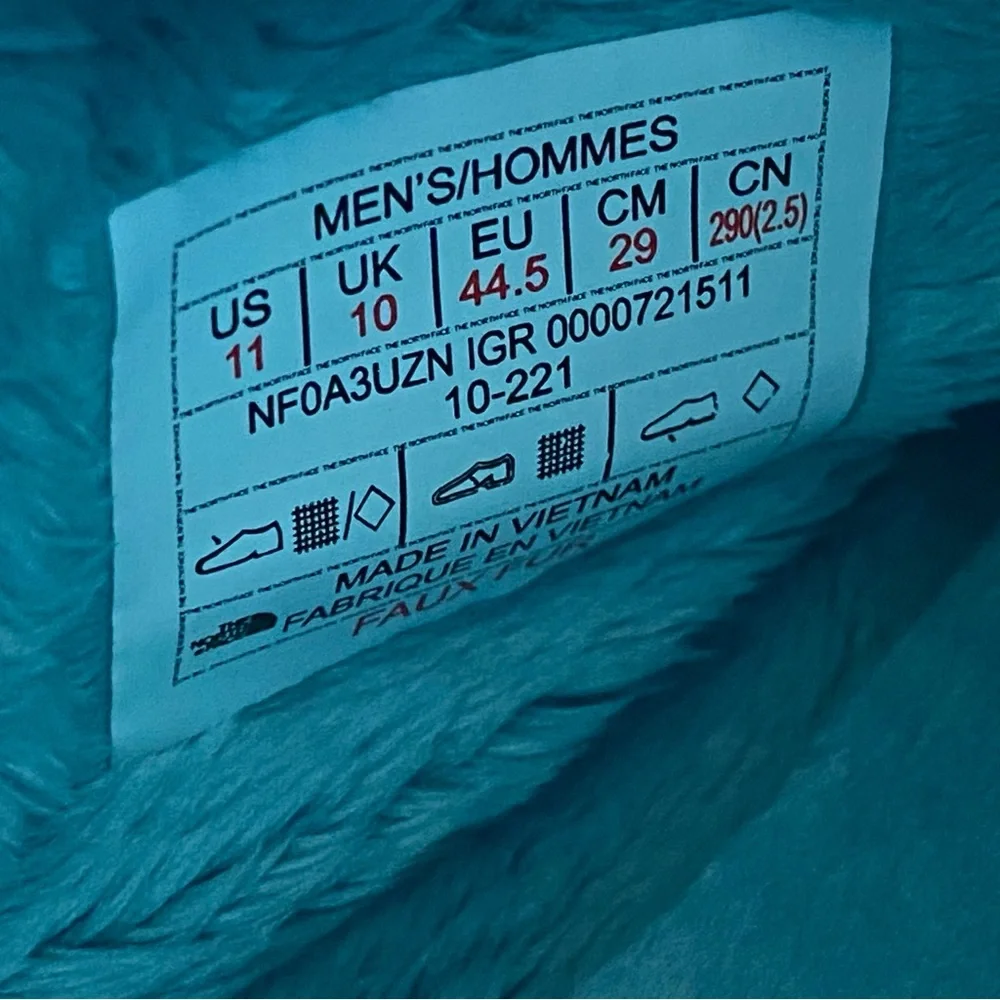 The North Face Mens 11 Thermoball Traction Mule V Shoes All Over Print Blue - Picture 7 of 8